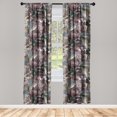thumbnail image 1 of Vintage Window Curtains, Retro Themed Pattern of Peony Flowers Flourish Garden Bloom Print, Lightweight Decor 2-Panel Set with Rod Pocket, Pair of - 28"x84", Warm Taupe and Blue Grey, by Ambesonne, 1 of 3