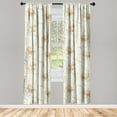 thumbnail image 1 of Vintage Window Curtains, Simple Design Modern Garden Flowers Boho and Leaves Greenery Artwork, Lightweight Decor 2-Panel Set with Rod Pocket, Pair of - 28"x95", Pale Khaki Pastel Brown, by Ambesonne, 1 of 3