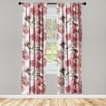 thumbnail image 1 of Vintage Window Curtains, Soft Colors Nostalgic Peony Flowers Pattern Floral Love Blooming, Lightweight Decor 2-Panel Set with Rod Pocket, Pair of - 28"x95", Pastel Pink and Pale Rose, by Ambesonne, 1 of 3