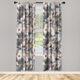 thumbnail image 1 of Vintage Window Curtains, Watercolor Retro Floral Tender Branches of Hibiscus Flowers Butterflies, Lightweight Decor 2-Panel Set with Rod Pocket, Pair of - 28"x63", Pale Rust Slate Blue, by Ambesonne, 1 of 3