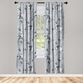 thumbnail image 1 of Vintage Window Curtains, Watercolor Style Romantic Summer Peony Like Flowers in Cold Colors, Lightweight Decor 2-Panel Set with Rod Pocket, Pair of - 28"x84", Pale Blue Grey and Marigold, by Ambesonne, 1 of 3