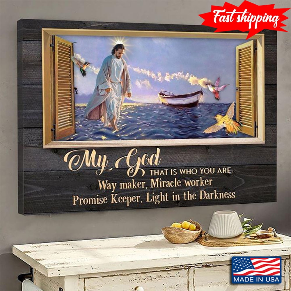 Vintage Window Frame With Jesus Christ Walking On Water That Is Who You ...