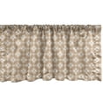 thumbnail image 1 of Vintage Window Valance, Art Deco Inspired Circles and Flowers with Retro Feels and Soft Muted Tones, Curtain Valance for Kitchen Bedroom with Rod Pocket, 54" X 18", Pale Brown White, by Ambesonne, 1 of 2