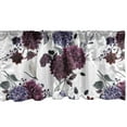 thumbnail image 1 of Vintage Window Valance, Flora Concept Repetitive Dahlia Hydrangea Flowers Dragonfly Plain Back, Curtain Valance for Kitchen Bedroom with Rod Pocket, 54" X 18", Dark Maroon Purpleblue, by Ambesonne, 1 of 2
