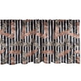 thumbnail image 1 of Vintage Window Valance, Romantic Style Illustrated Leaves Drawing on Striped Back Print, Curtain Valance for Kitchen Bedroom with Rod Pocket, 54" X 18", Blush Dark Grey and Salmon, by Ambesonne, 1 of 2
