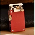 thumbnail image 1 of Vintage Windproof Kerosene Lighter with Grinding Wheel Rocker Arm and Engraved Leather Case, Refillable Pocket Lighter Gift for Men, 1 of 4
