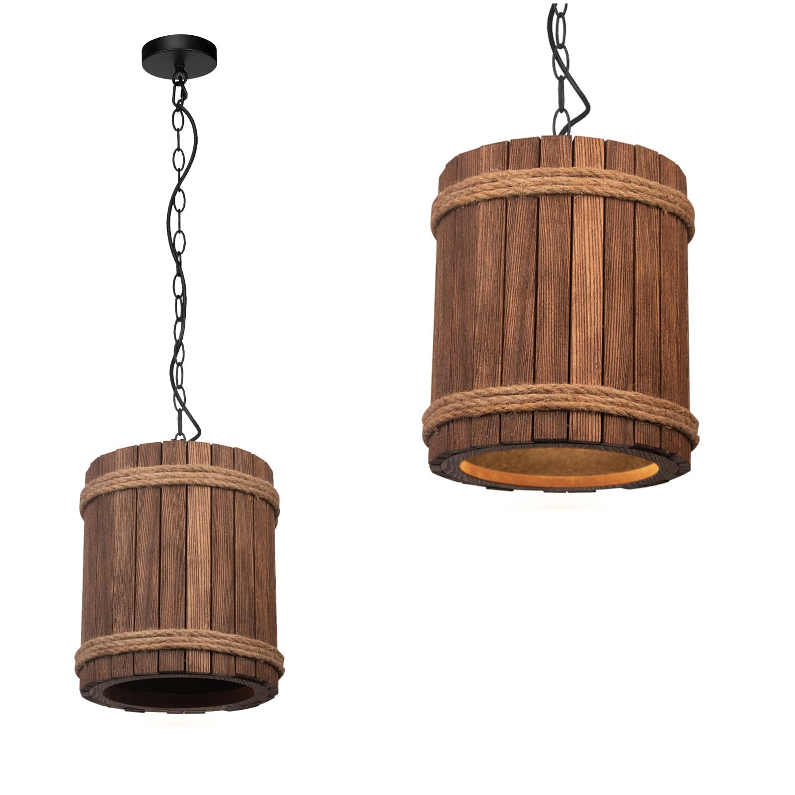 Vintage Wine Barrel Pendant Light Resin Chandelier Hanging Rustic ...
