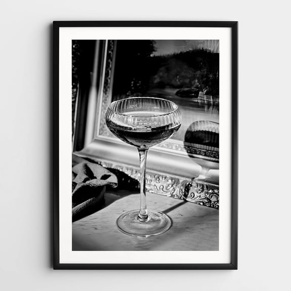 Vintage Wine Glass Wall Art, Black And White Print, Retro Wine, Feminist Poster, Alcohol Wall Art, Vintage Bar Cart Print, Retro Wall Decor UNFRAMED PAPER POSTER, Home Decor, Living Room Dercor