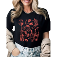 thumbnail image 1 of Vintage Wine Oyster Sardine Seafood Graphic Tees Womans Tshirt Shirts Black White S-5XL Tops, 1 of 4