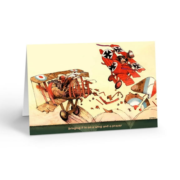 Vintage Wing and a Prayer Airplane Note Cards - 10 Note Cards with Envelopes - A