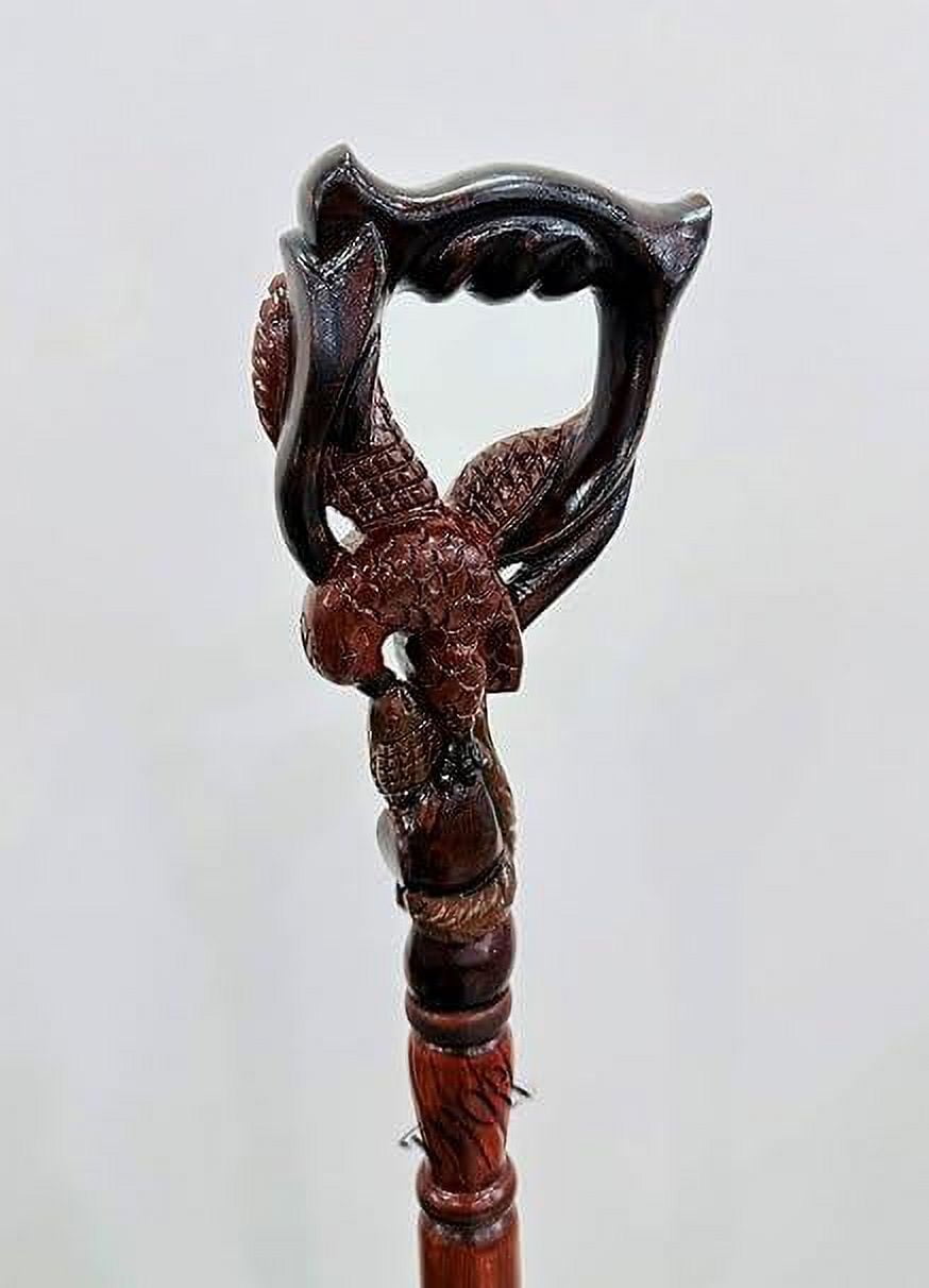 Outlet Wood carved walking stick