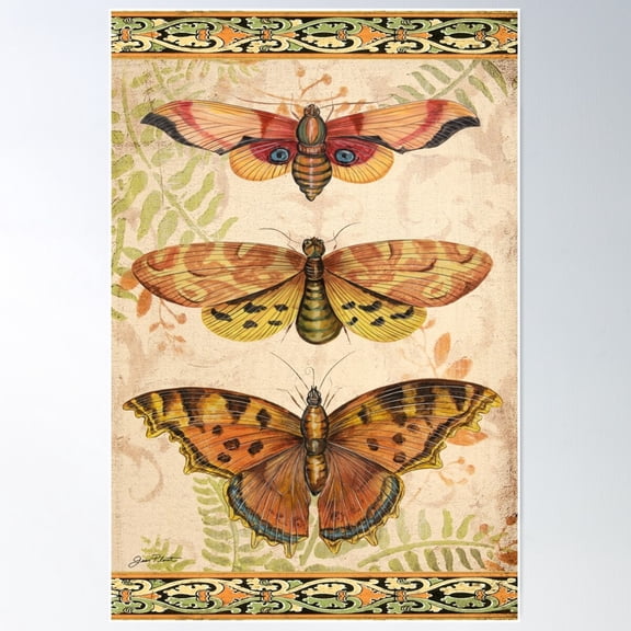 Vintage Wings-Trio Poster Wall Art, Modern Wall Decor For Living Room Bedroom, 12x18 UNFRAMED