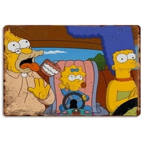 Vintage Winners' Pizza Metal Plaque Poster The Simpsons Retro Metal Tin Sign Plaque Wall Decor Gift For Bathroom Theater Cafe School Farm Bedroom 8x12 Inch