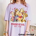 thumbnail image 1 of Vintage Winnie The Pooh Christmas Shirt, Pooh & Co Est 1926 Disney Holiday Tee, Pooh And Friends Santa Claus Shirt, Disneyland Xmas Trip,Orchid Color,Size 2XL, 1 of 5