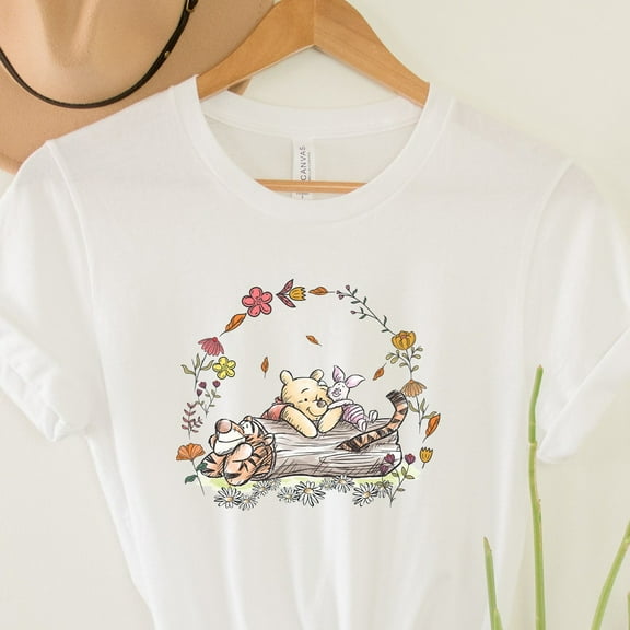 Vintage Winnie The Pooh Floral T-Shirt , Shirt , Floral Disney Shirt, Disney Woman Shirt, Pooh Bear Shirt, Piglet Shirts-5Xl Shirt