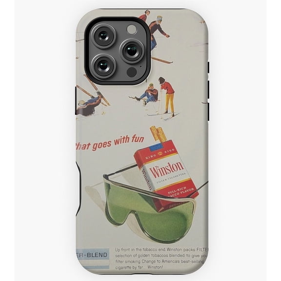 Vintage Winston Skiing Ad GA303 Phone Case for iPhone 11 to 17 Pro Max