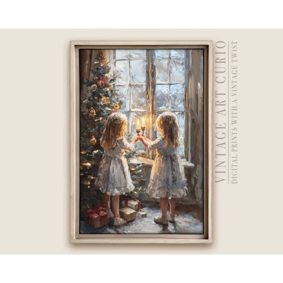 Vintage Winter Angel Print, Celestial Decor Home Decor #4401, 16x24 UNFRAMED