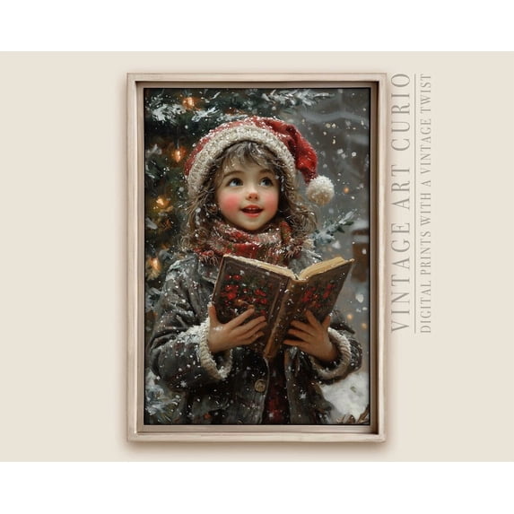 Vintage Winter Books Print, Rustic Wall Art Home Decor #4369, 16x24 UNFRAMED