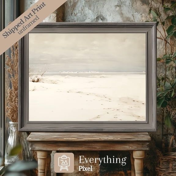 Vintage Winter Lake Art Print Poster Snowy Beach, Size 8x12 UNFFRAMED F03.1.6l1420