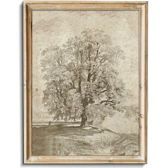 Vintage Winter Landscape Oil Painting, Antique Fox in Winter Christmas Wall Decor - Farmhouse Canvas Wall Art Decor - Retro Winter Landscape Watercolor Animal Picture Aesthetic(UNFRAMED)