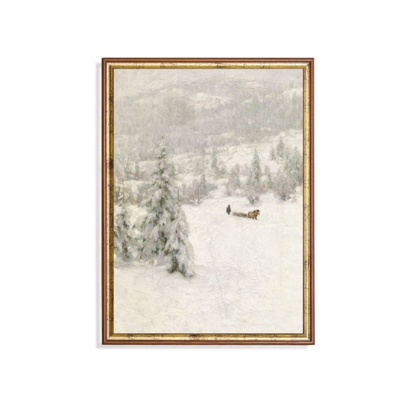 Vintage Winter Landscape Snow Scene Landscape Farmhouse Country Nature Wall Decor Unframed Paper Print