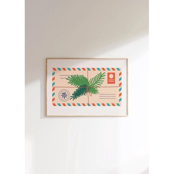 Vintage Winter Postcard Poster Seasonal Dorm Wall Art Unframed Paper Print