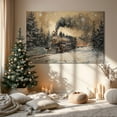 thumbnail image 1 of Vintage Winter Train Wall Art Winter Landscape Poster Decor Locomotive In Snowy Forest Poster Ready To Hang, Unframed Canvas Size 8x12, 1 of 4