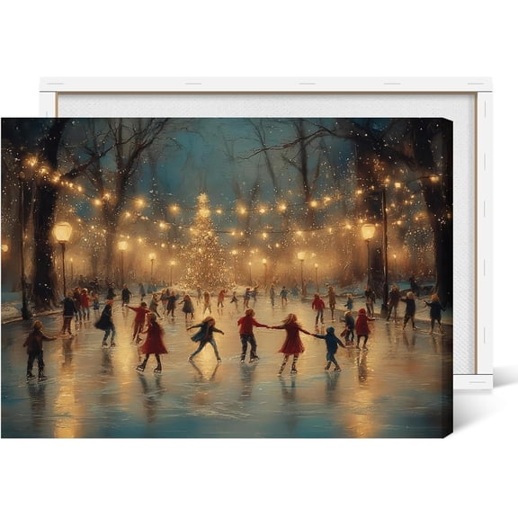 Vintage Winter Wall Art Winter Landscape Country Scenes Painting Poster Neutral Christmas Canvas Prints Picture Wall Decor Holiday Decoration Poster for Home Decor