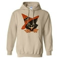 thumbnail image 1 of Vintage Witch Cat Hoodie Sweatshirt Unisex X-Large Sand, 1 of 5