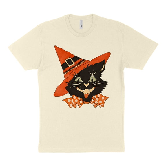 Vintage Witch Cat Shirt Unisex 3X-Large Natural