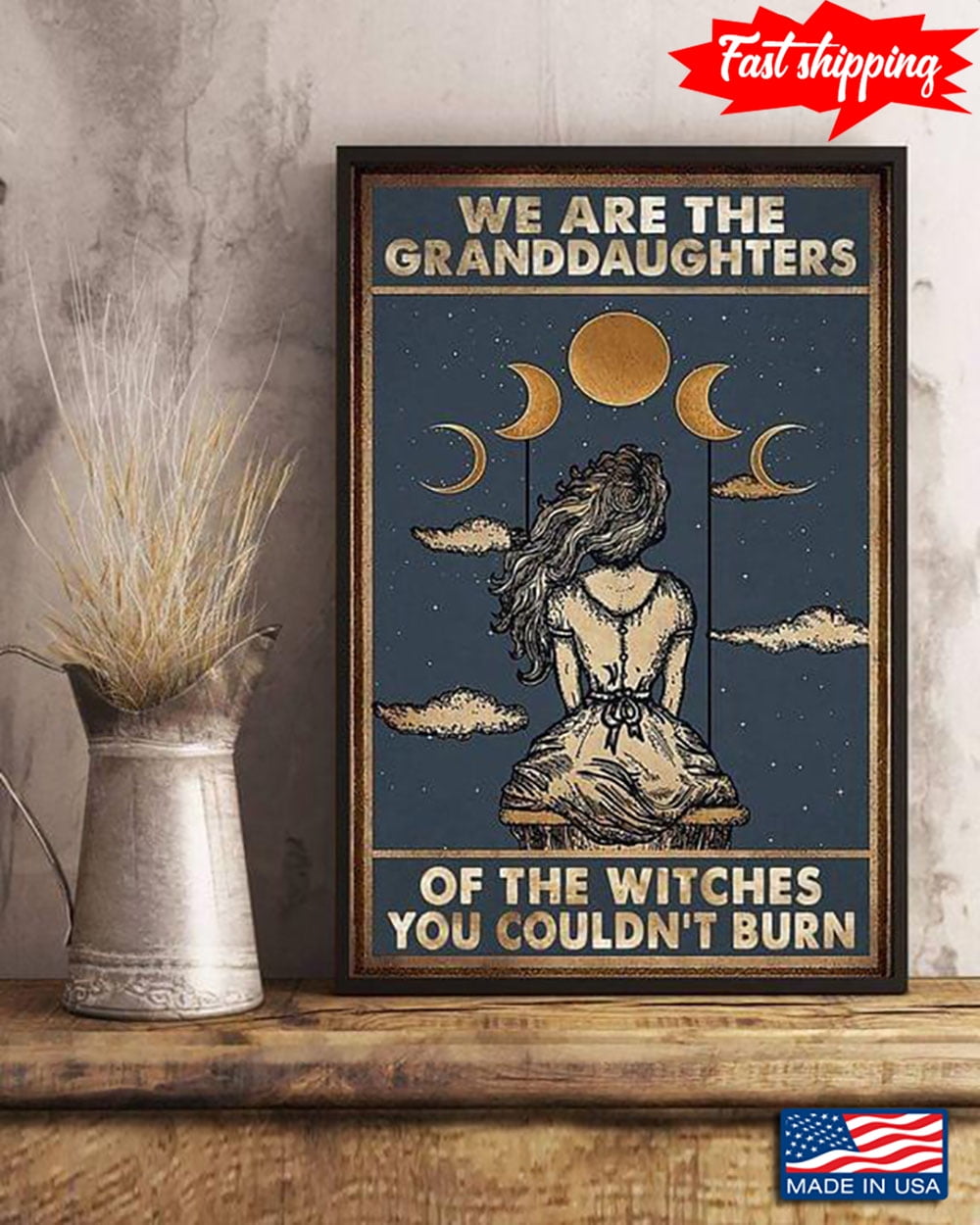 Targa Metallica Vintage LINQWkk 20x30 Cm – Scritta Inglese Witches, In Alluminio, Con Fori Preforati, Per Decorazione Parete - 6