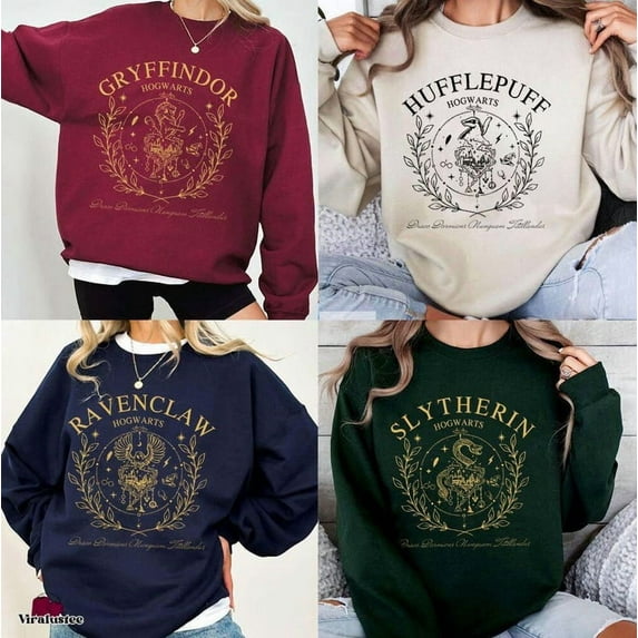 Vintage Wizard House Sweatshirt, Hogwarts House Hoodie, Magic School Sweater, Gift for Harry Fans, Cozy Potter Pullover