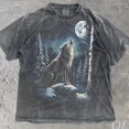 thumbnail image 1 of Vintage Wolf Graphic T-Shirt, Full Moon Wilderness Tee, Vintage Wildlife Nature Top, Rustic Outdoor Gift DARK HEATHER Unisex S-5XL Hot Trending Shirt, Vintage Birthday Gift, 1 of 4