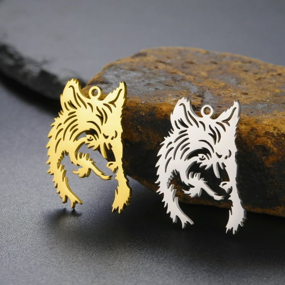 Vintage Wolf Head Animal Stainless Steel Pendant Accessories