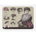 thumbnail image 1 of Vintage Woman Bath Mat, Retro Ladys Posing with Victorian Style Fashion Hats Corset and Gloves, Plush Bathroom Decor Mat with Non Slip Backing, 29.5" X 17.5", Multicolor, by Ambesonne, 1 of 2