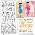 thumbnail image 1 of Vintage Woman Clear Stamps Cutting Dies PET Painting Stencils for Card Making Vintage Lady Background Silicone Stamp Metal Tags Die Cuts PET Paint Stencils for DIY Scrapbooking, 1 of 7