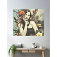 thumbnail image 1 of Vintage Woman Flowers Poster Wall Art, Modern Wall Decor For Living Room Bedroom, 24x36 UNFRAMED, 1 of 3