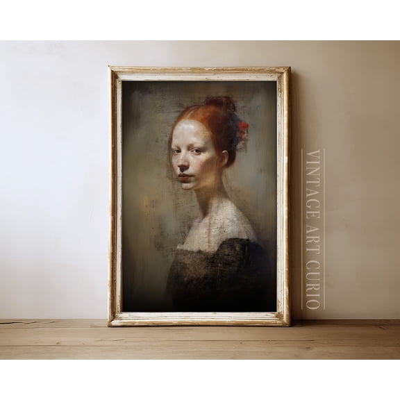 Vintage Woman Portrait, Antique Portrait, Vintage Print, Vintage, Antique Woman Portrait UNFRAMED Poster, Wall Art for Decor, Present, 8x12