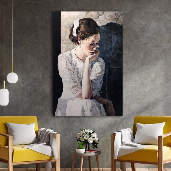Vintage Woman Portrait Wall Art, Elegant Lady, Classic Figurative Artwork, Romantic Timeless Gift, Feminine Home Decor Poster Decor, Size 8x12 UNFFRAMED F03.1.8l1597