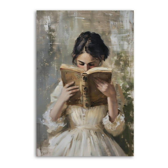 Vintage Woman Read Book Aesthetic Reading Victorian Bookish Women Picture Print Wall Art Poster Painting Canvas Posters Artworks Gift Room Aesthetic 16x24inch(40x60cm)
