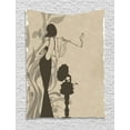 thumbnail image 1 of Vintage Woman Tapestry, Retro Girl Posing with Cigarette with Old Nostalgic Gramophone Background, Wall Hanging for Bedroom Living Room Dorm Decor, 60W X 80L Inches, Tan and Taupe, by Ambesonne, 1 of 2