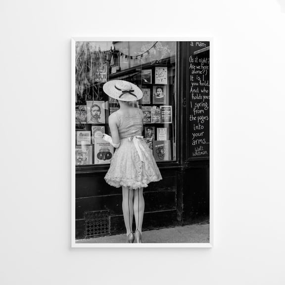 Vintage Women Book Shop Vintage Print Photography Printblack White Photo Print Lifestyle Printmuseum Quality Photo Print