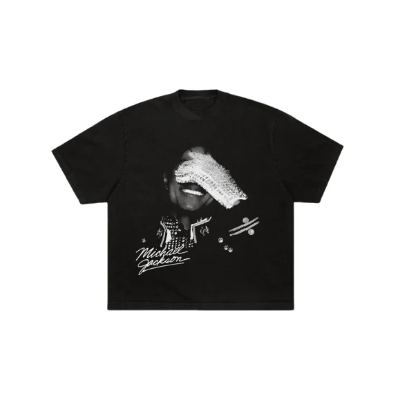 Vintage Women King Of Pop Music Legend Graphic Tee T-Shirt  Oversized Retro Streetwear Cotton 80s Music Graphic Tees With Round Neck For Summer Shirts, Tops For Women, Men's T-Shirts