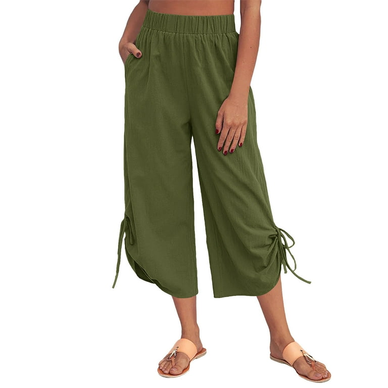 Vintage Women Pants Joggers Black Linen Pants For Women Tightness