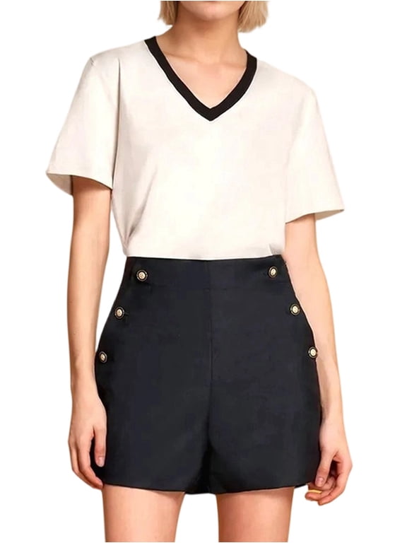Vintage Women'S Retro Rockabilly Style High Waist Pinup Shorts