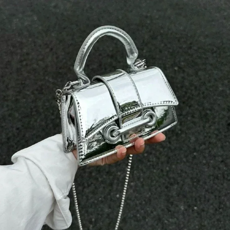 Vintage Women Silver Chic Crossbody Bag Luxury Designer Small Shoulder Bags Fashion Gold Mini Coin Purse Cute Pu Leather Handbag Walmart