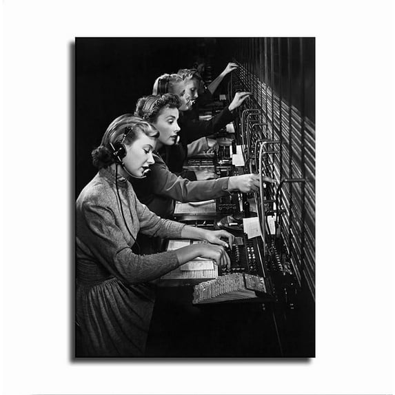 Vintage Women Telephone Switchboard Operators 1940 Poster Canvas Wall Art Hom e Wall Decor Bedroom Aesthetic Art Prints Posters Decorations
