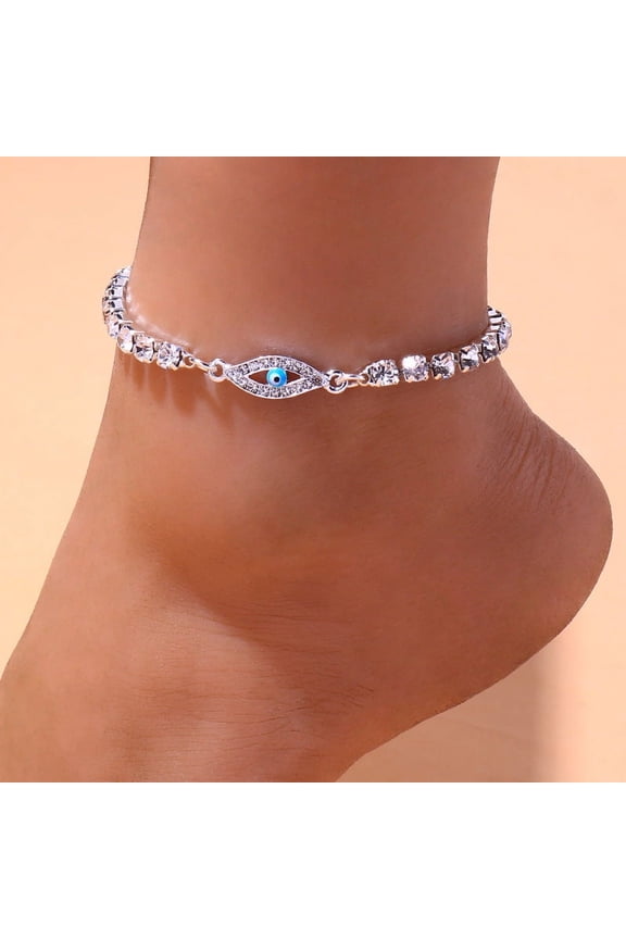Vintage Women's 14K White Gold Anklet Ankle Bracelet Silver Color Noble Ladies Foot Accessories Sandals Leg Chain Jewelry New