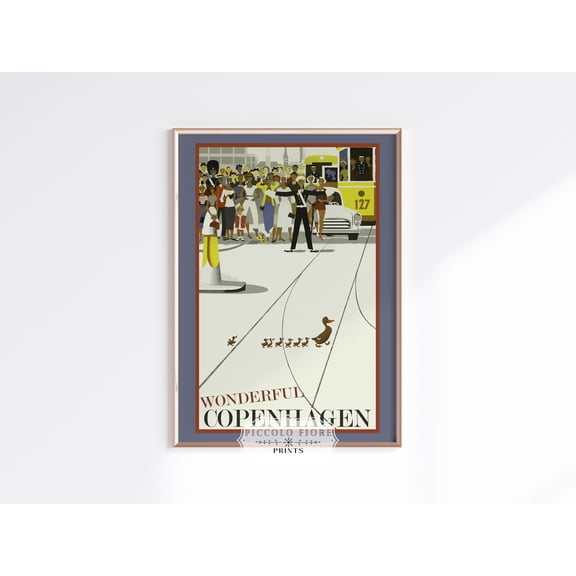 Vintage Wonderful Copenhagen Travel Poster, 1950S Denmark Retro Advertisement, 24x36 Poster Print , Poster Print Only