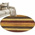 thumbnail image 1 of Vintage Wood Area Rug, Brown Wooden Broad Pastoral Style Washable Large Circle Carpet, Non Slip Round Rug for Living Room/Bedroom/Dining Room/Home Office/Dorm, 1 of 9